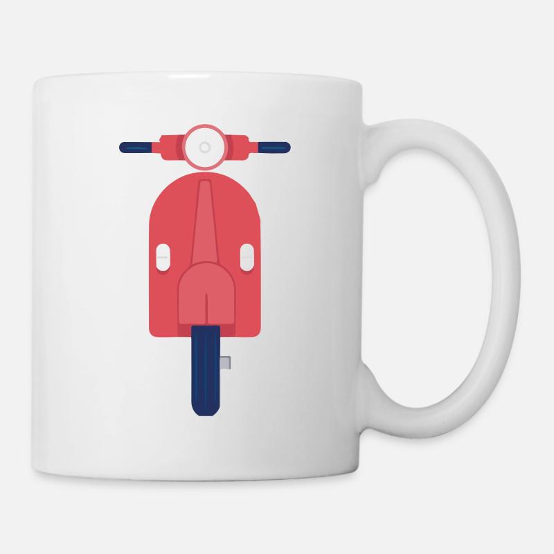 Roter Vintage Retro Roller - Tasse - Weiß