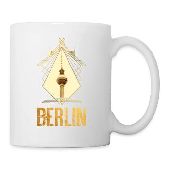 Berlin Deutschland Stadt Skyline Gold Heimat Liebe - Tasse - Weiß - Rechts