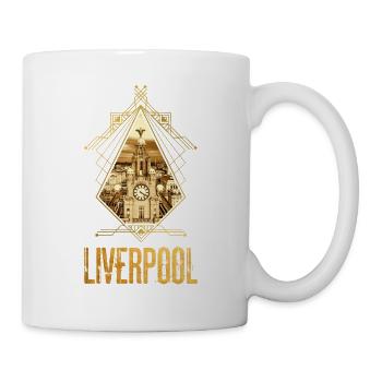 Liverpool Angleterre Ville Skyline Gold Home Amour - Mug blanc - blanc - Droite