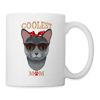 Chat bleu russe Maman I Chat le plus cool Maman I Russe - Mug blanc - blanc - Droite