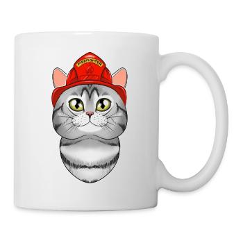 Firefighter American Shorthair Cat I Cat Lover I - Mug - white - Right
