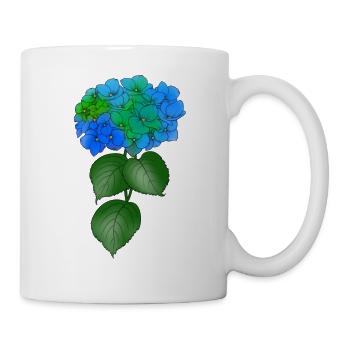 hortensia, plante, fleur, coloré, printemps, nature - Mug blanc - blanc - Droite