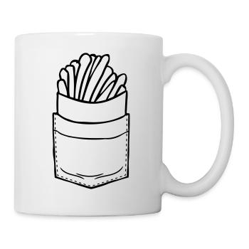 Hemdtasche Pommes Frites - Tasse - Weiß - Rechts