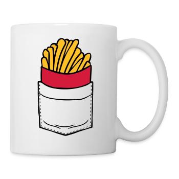 Brusttasche Pommes Frites - Tasse - Weiß - Rechts