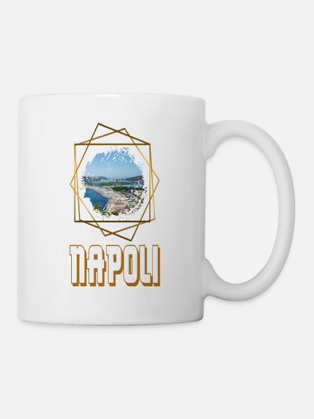 Naples Italie City Skyline Accueil Amour Or - Mug blanc - blanc