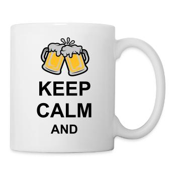 Keep Calm Bier Text - Tasse - Weiß - Rechts