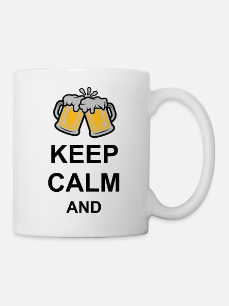 Keep Calm Bier Text - Tasse - Weiß