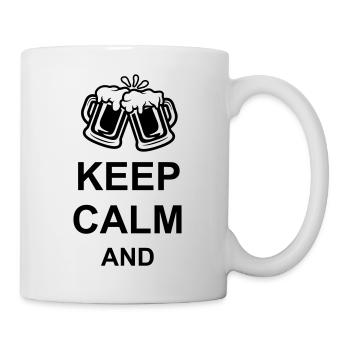 Bier Keep Calm Text - Tasse - Weiß - Rechts
