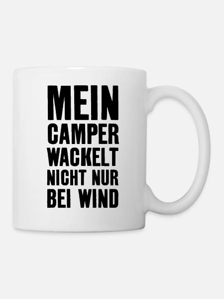 LUSTIG CAMPING SPRÜCHE CAMPER WOHNMOBIL - Tasse - Weiß