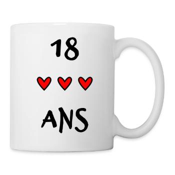 18 ANS. 18e ANNIVERSAIRE. ANNIVERSAIRE 18 ANS - Mug blanc - blanc - Droite
