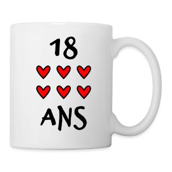 18 ANS. 18e ANNIVERSAIRE. ANNIVERSAIRE 18 ANS.18 - Mug blanc - blanc - Droite