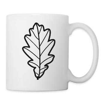 Black graphic oak leaf - Mug - white - Right