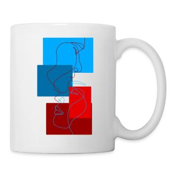 LoveLinesWithColorBlocks - Tasse - Weiß - Rechts