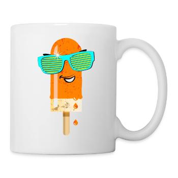 Eis am Stiel Sommerhitze coole Sonnenbrille lecker - Tasse - Weiß - Rechts
