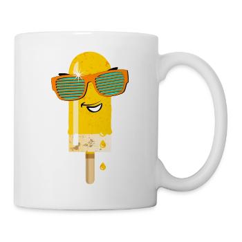 Eis am Stiel Sommerhitze coole Sonnenbrille lecker - Tasse - Weiß - Rechts