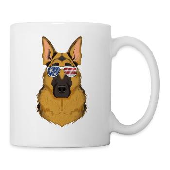 German Shepherd USA Sunglasses American Flag - Tasse - Weiß - Rechts