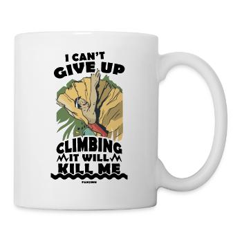 Klettern Berg Alpen Natur Klettersport Geschenk - Tasse - Weiß - Rechts