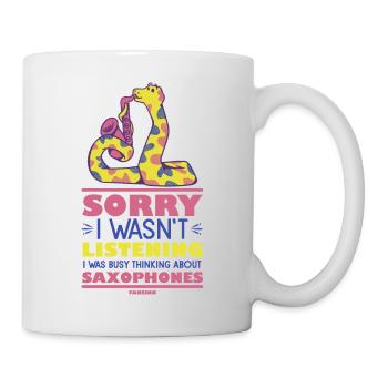 Désolé, je n’écoutais pas, j’étais occupé à penser - Mug blanc - blanc - Droite