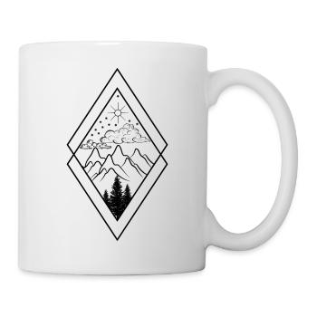 Nature Mountains in clouds illustration - Mug - white - Right
