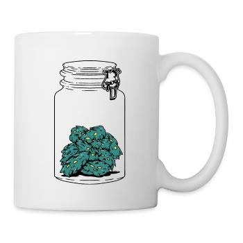 Weed Cannabis Schraubglas Bud Lustig t Shirt - Tasse - Weiß - Rechts