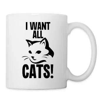 Je veux tous les chats - Mug blanc - blanc - Droite
