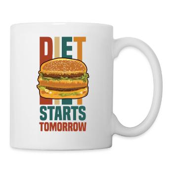 diet starts tomorrow (burger) - Mug - white - Right