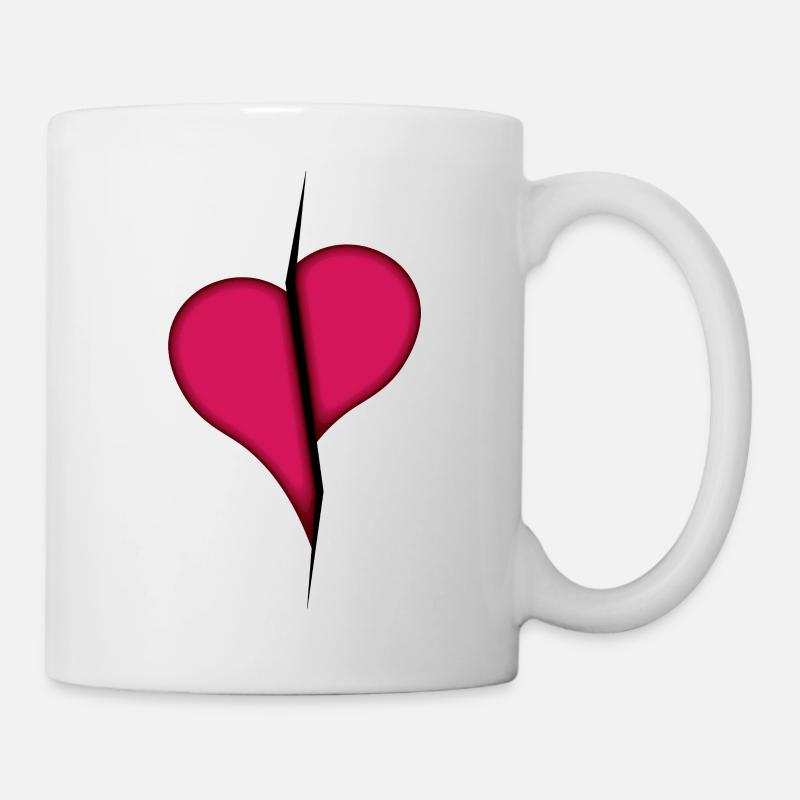 Gebrochenes Herz - Tasse - Weiß