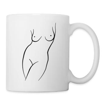Zeichnen einer mit Linien - Tasse - Weiß - Rechts