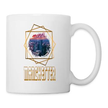Manchester England UK Stadt Skyline Liebe Gold - Tasse - Weiß - Rechts