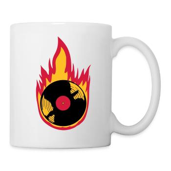 Fire Vinyl Record Music - Mug - white - Right