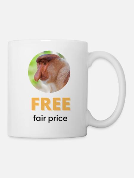 Free fair price | Black text - Mug - white