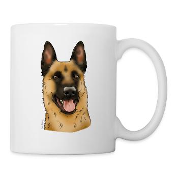Head of malinois (for light textiles) - Mug - white - Right
