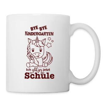 Schulkind Einhorn (braun) - Tasse - Weiß - Rechts
