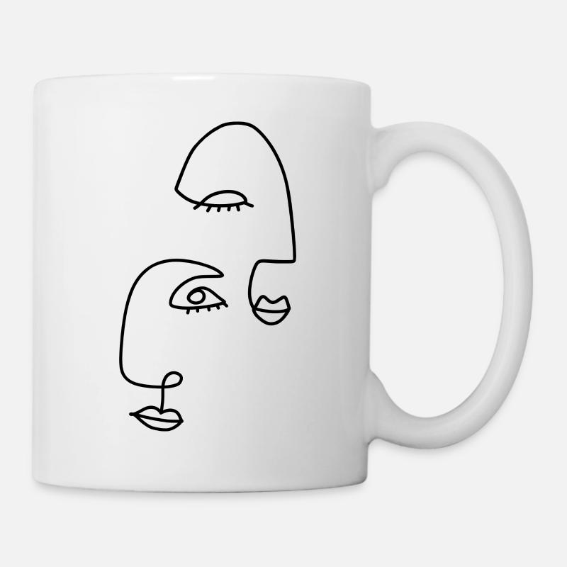Dessins au trait abstraits - Mug blanc - blanc