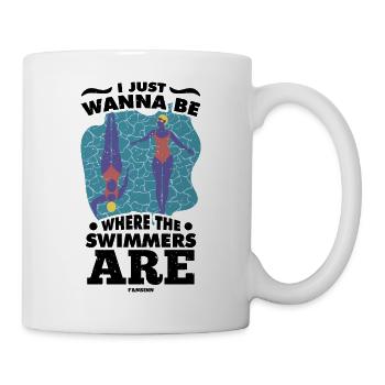 Natation Sauveteur Cours de natation Piscine extérieure Cadeau - Mug blanc - blanc - Droite