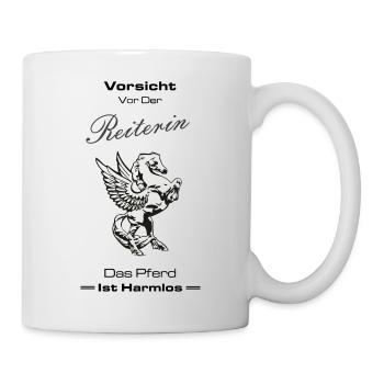 Vorsicht vor der Reiterin.... - Tasse - Weiß - Rechts