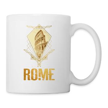 Rome Italy City Skyline Colosseum Gold Ornament - Mug - white - Right