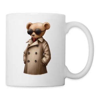 Ours en peluche avec lunettes de soleil et costume - Mug blanc - blanc - Droite