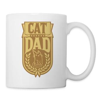 Design Cat Papa Laurel Couronne - Mug blanc - blanc - Droite