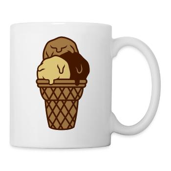 3 leckere Eiskugeln Waffel - Tasse - Weiß - Rechts