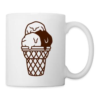 Waffel 3 leckere Eiskugeln - Tasse - Weiß - Rechts
