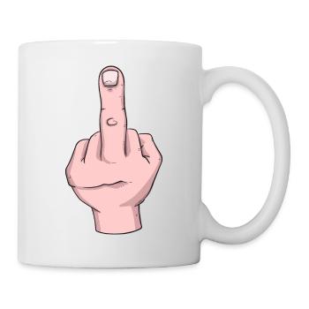 Mittelfinger - Tasse - Weiß - Rechts