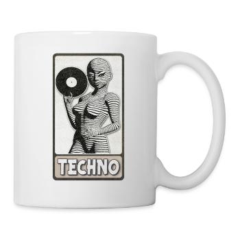 Sexy Frau DJ mit einer Vinylplatte in der Hand. - Tasse - Weiß - Rechts