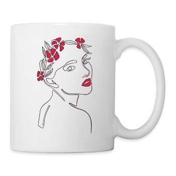 Schöne Frau Kunst Linien Schöne Frau Kunst Linien - Tasse - Weiß - Rechts
