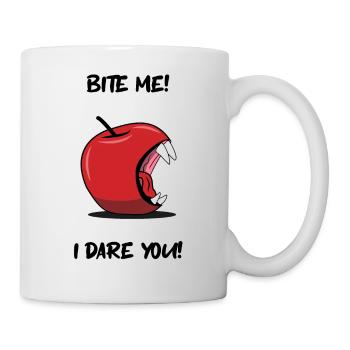 Schlechter Apfel - Beiß mich, ich wage you_light - Tasse - Weiß - Rechts