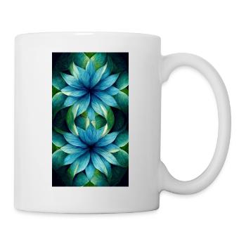 Flower Mandala blue and green - Tasse - Weiß - Rechts