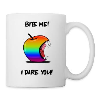 Gay Pride Apple BITE ME - Mug - white - Right