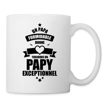 un papa formidable donne un papy exceptionnel - Mug blanc - blanc - Droite