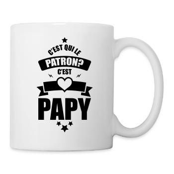 c'est qui le patron c'est papy - Mug blanc - blanc - Droite