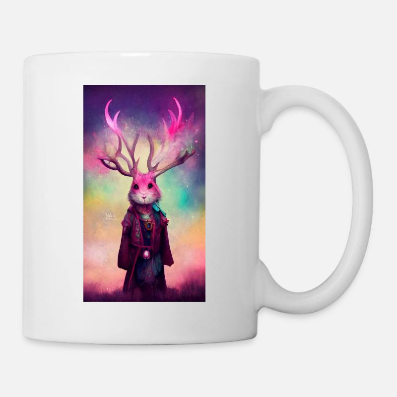 Le lapin-cerf mage - Mug blanc - blanc